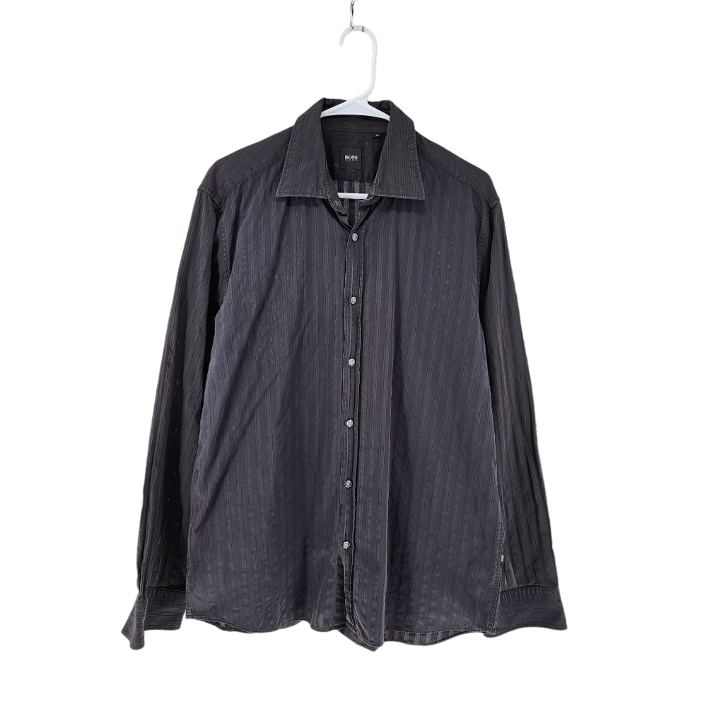 Hugo Boss Men's Textured Stripe Button-Up Shirt - XL